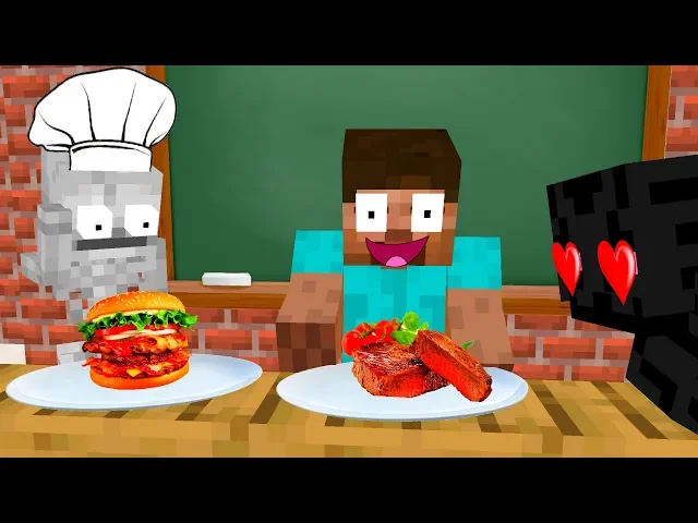 monster school : cooking challenge - minecraft animation